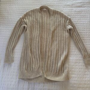 GAP Beige Open-Front Cable Knit Cardigan Size Small